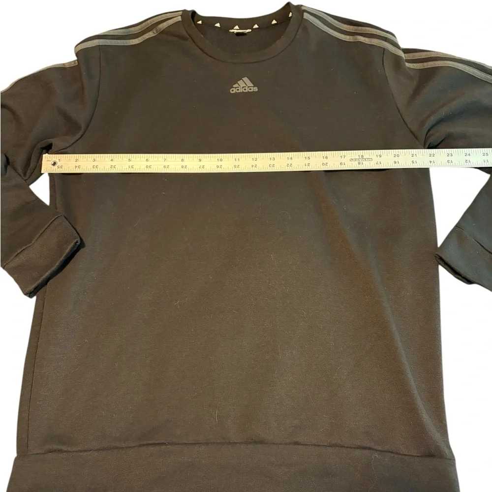 Adidas Men’s Crewneck Sweatshirt Black With Gray Stripes Large